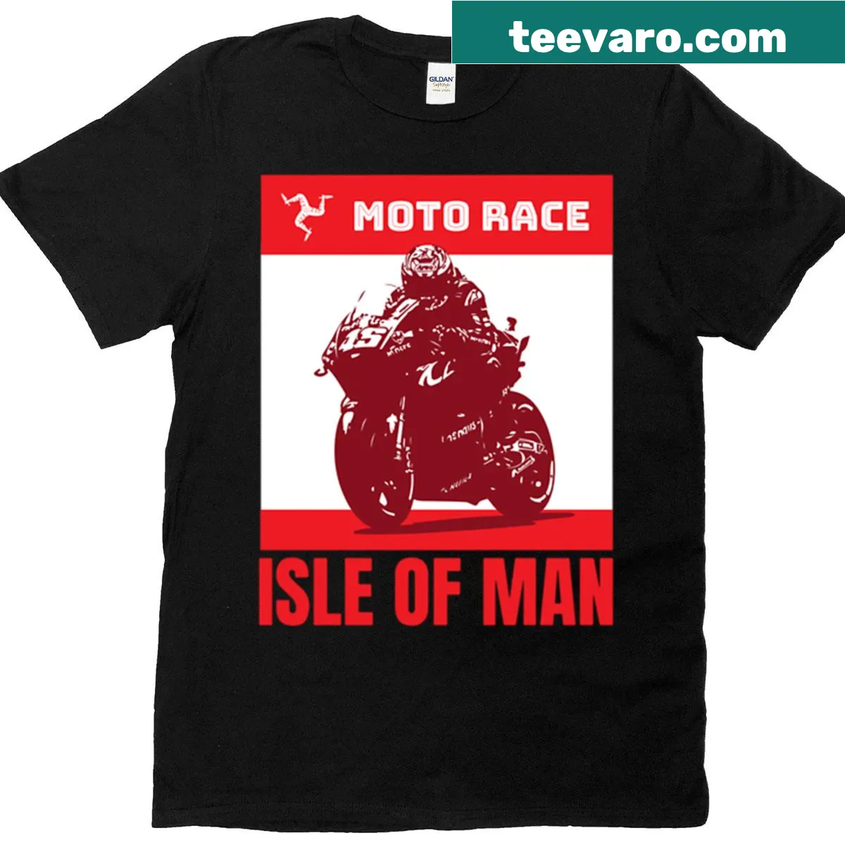 Oversized t-shirt featuring art inspired by the Isle of Man motorcycle race — on a men's t-shirt