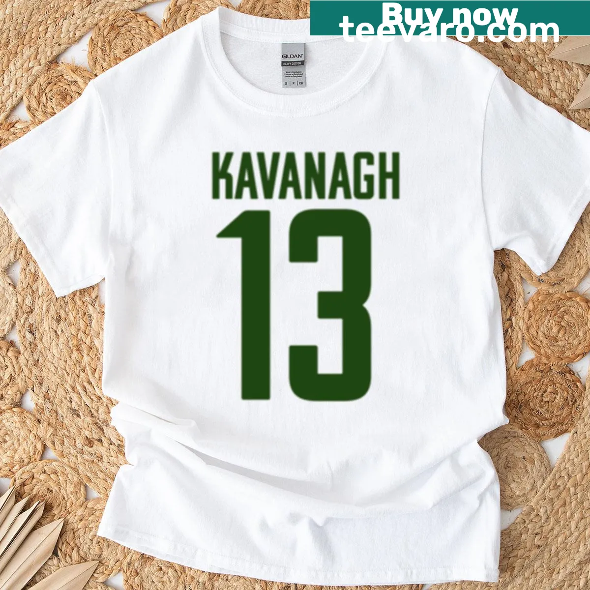 Oversized t-shirt featuring Johnny Kavanagh's jersey number — on a men's t-shirt