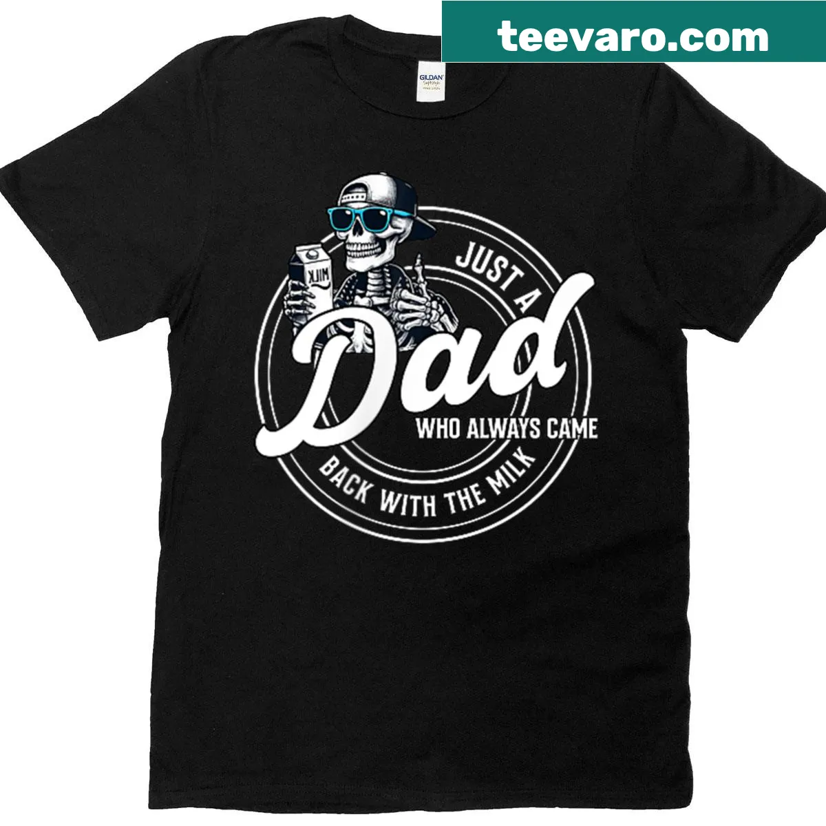 Humorous dad t-shirt with two-sided print about reliability — on a men's t-shirt
