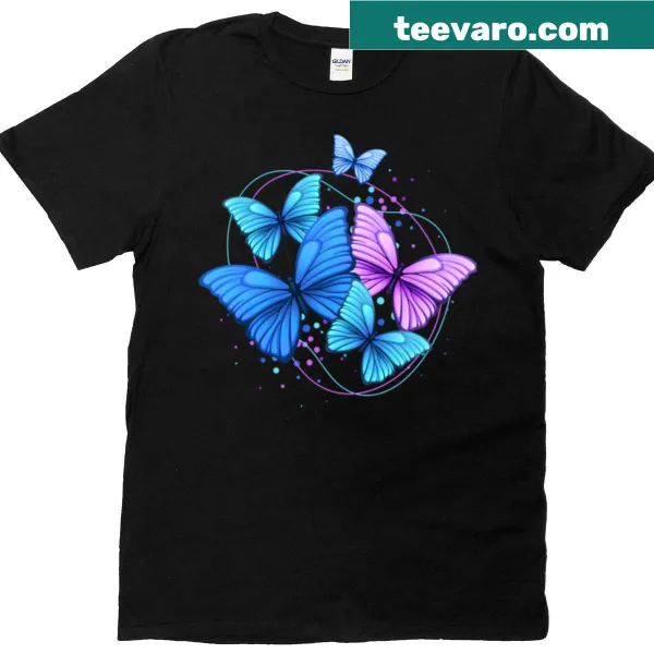 T-shirt featuring a kaleidoscope design of butterflies