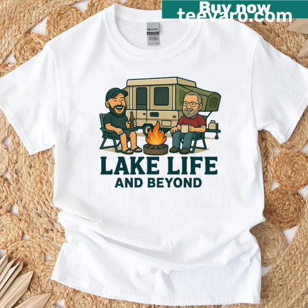 T-shirt featuring design inspired by lake life and nature