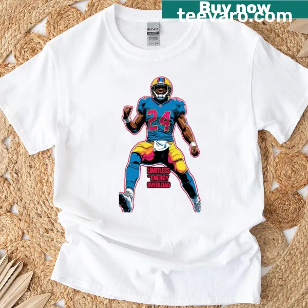 Bold printed Limitless 24 T-shirt with motivational text