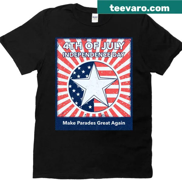 Patriotic T-shirt with a bold starburst design and message