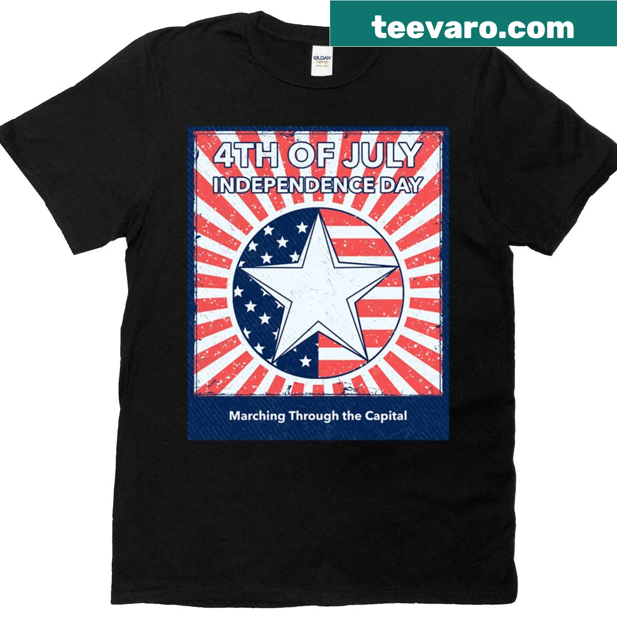Patriotic Parade Tee featuring bold designs for national pride — on a men's t-shirt