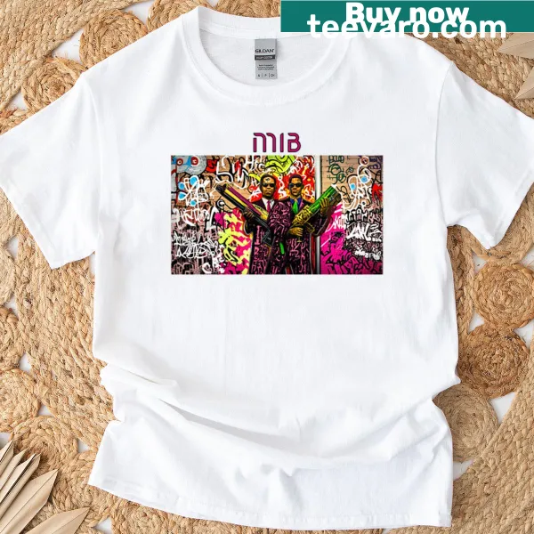 Men In Black themed T-shirt with playful typography