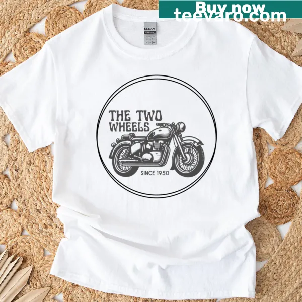 Minimalist motorcycle-themed T-shirt design