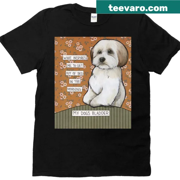 Illustration of a Havanese dog on an oversized t-shirt