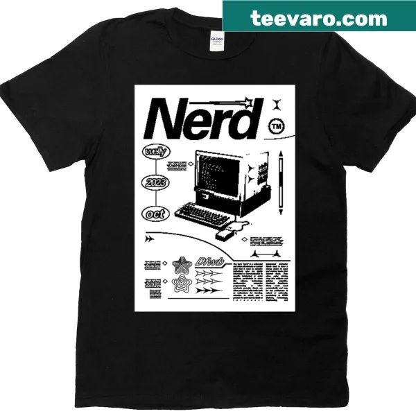 Retro oversized T-shirt with a nostalgic nerd culture poster design