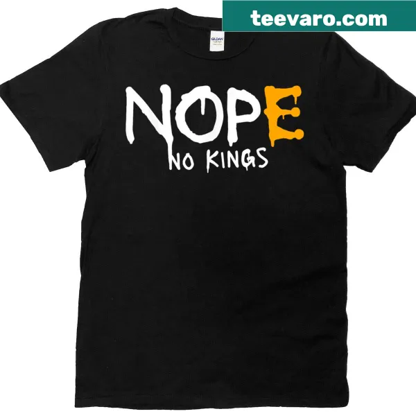 Grunge-style T-shirt with 'No Kings Nope' text