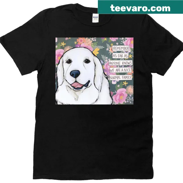 Artistic illustration of a Great Pyrenees dog on a t-shirt