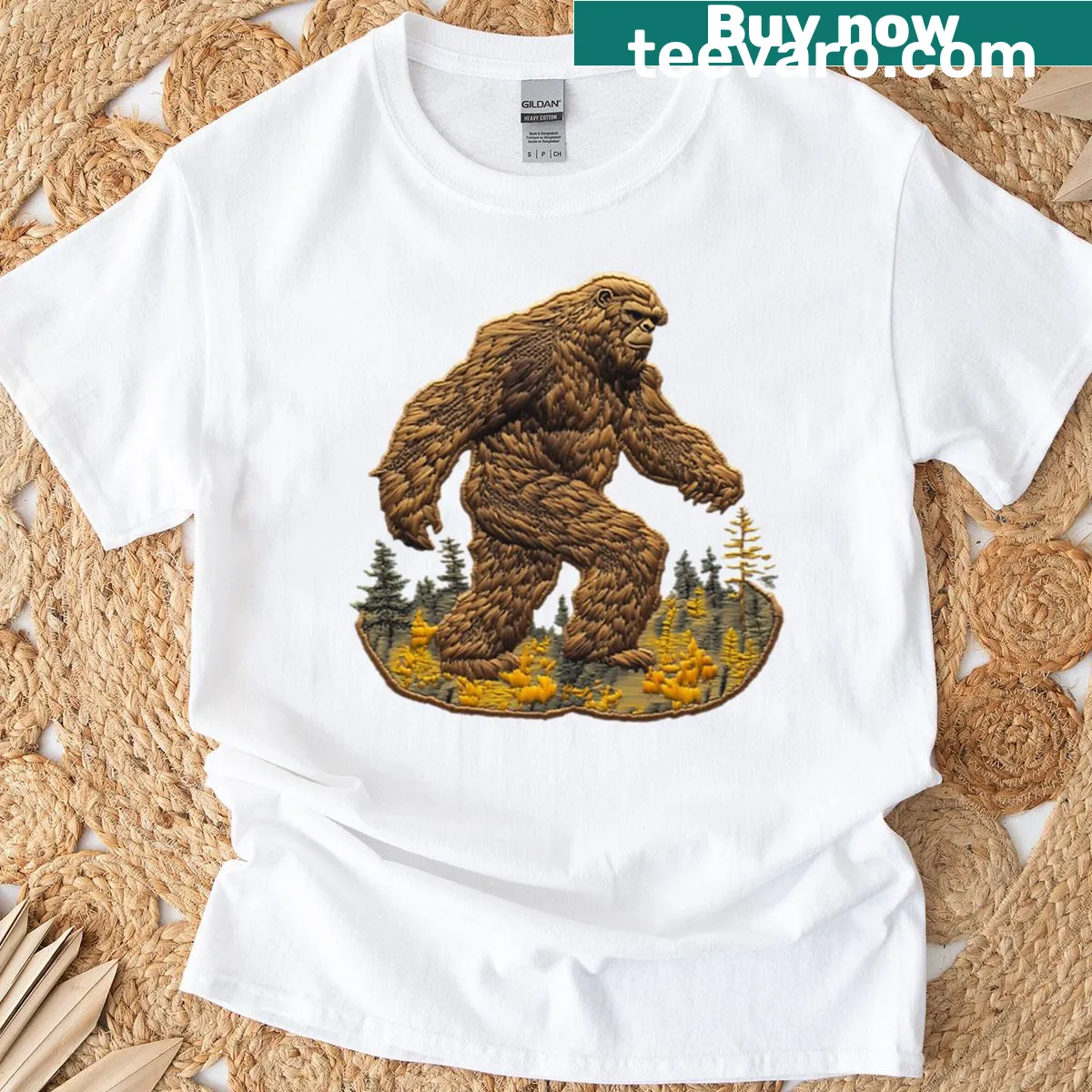 T-shirt with North Cascades patch design — on a men's t-shirt