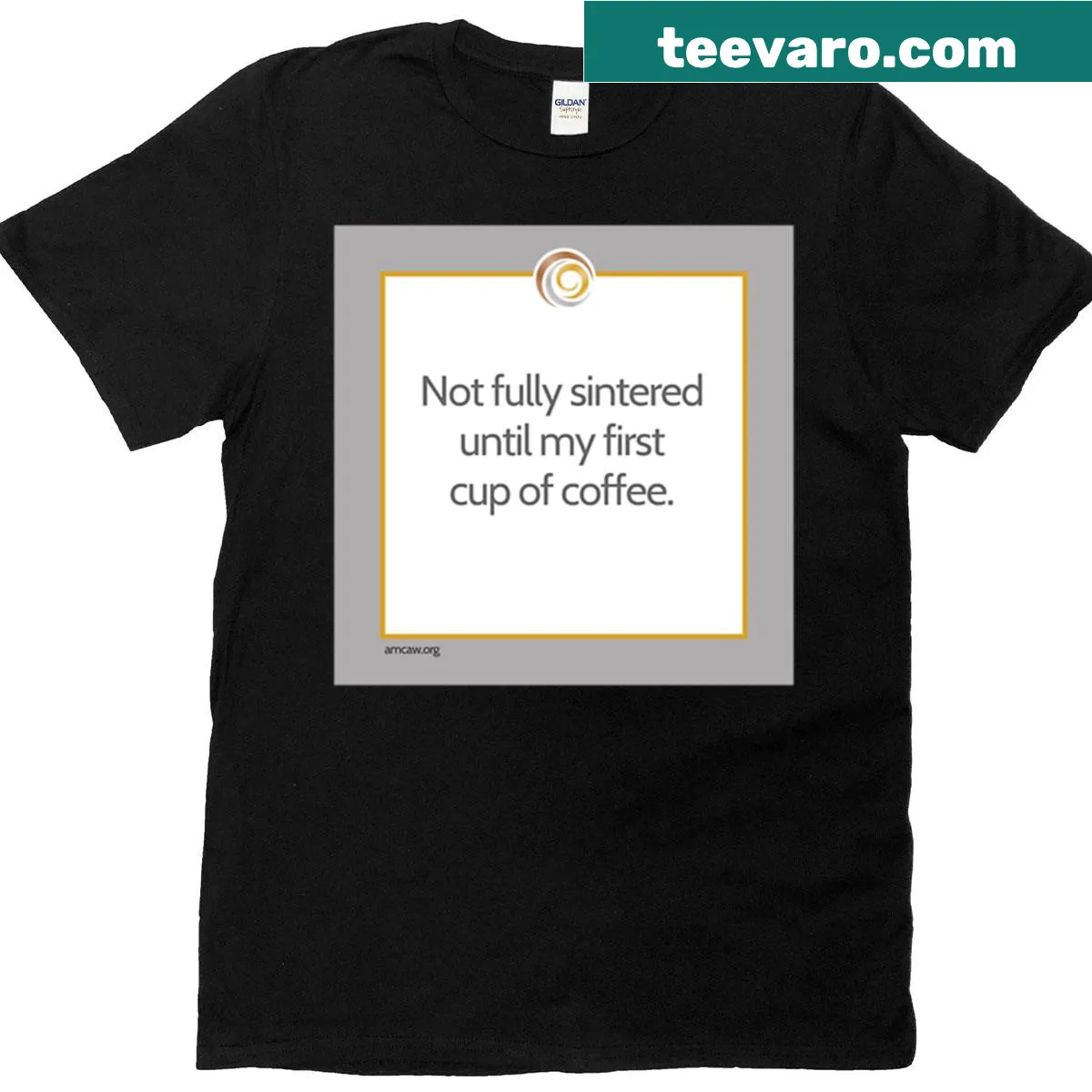 Metal clay artist humor t-shirt with coffee-themed text — on a men's t-shirt