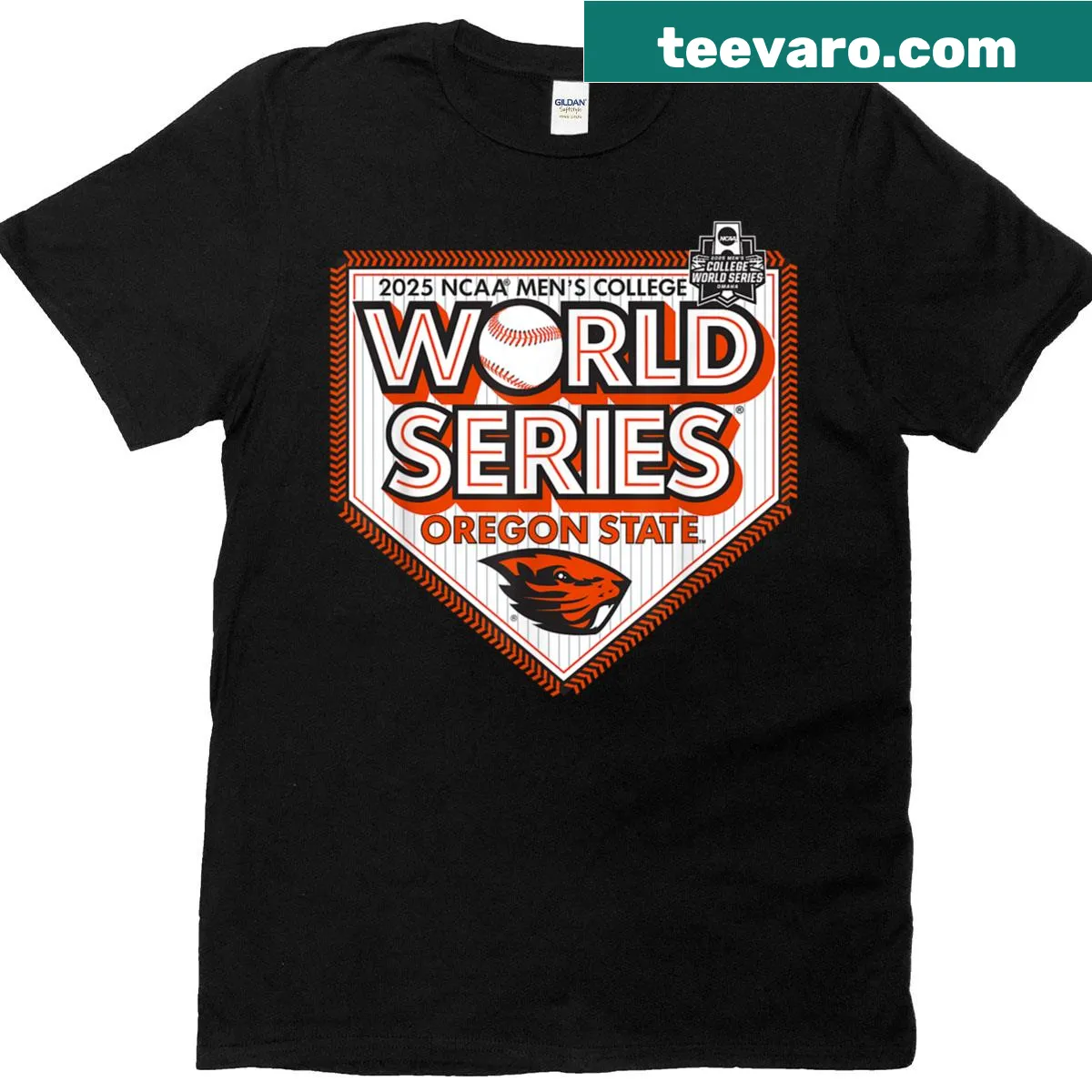 Oregon State Beavers T-shirt featuring a baseball graphic — on a men's t-shirt