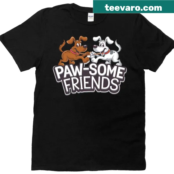 Adorable paw print graphic celebrating pet friendship