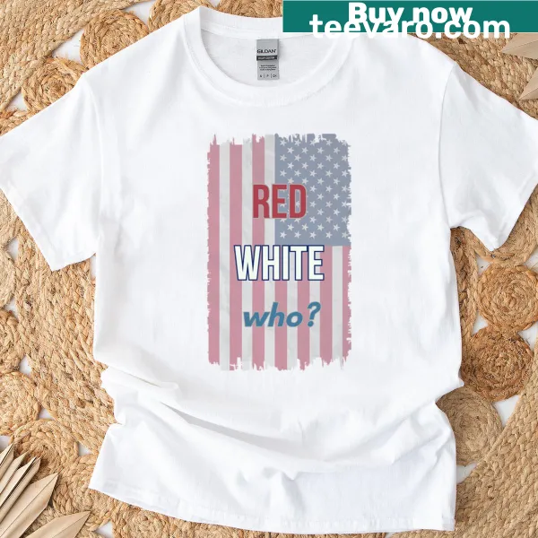 Grunge-style patriotic minimalist t-shirt with bold graphic
