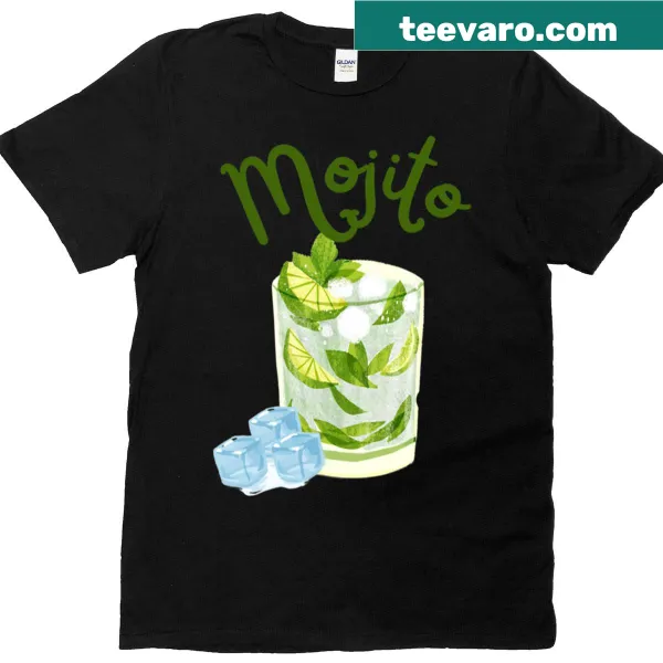 Mojito drink graphic on summer-themed t-shirt