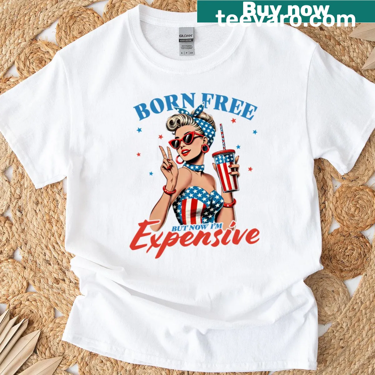 Vintage humorous design celebrating the Fourth of July on T-shirt. — on a men's t-shirt