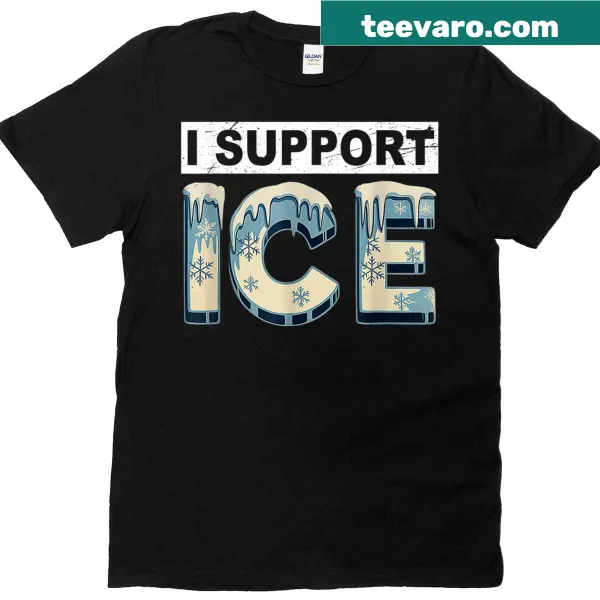 Funny vintage t-shirt with 'I Support Ice' slogan