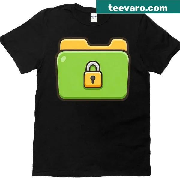 Cute t-shirt with secure folder icon illustration