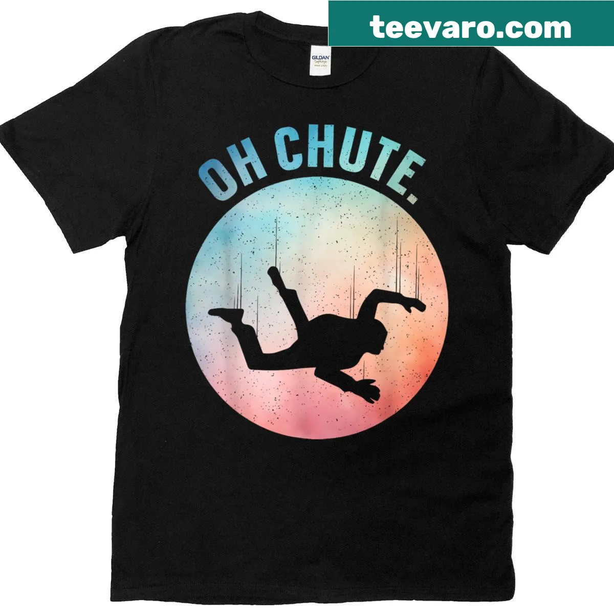 Skydiving illustration on a T-shirt for adventure lovers. — on a men's t-shirt