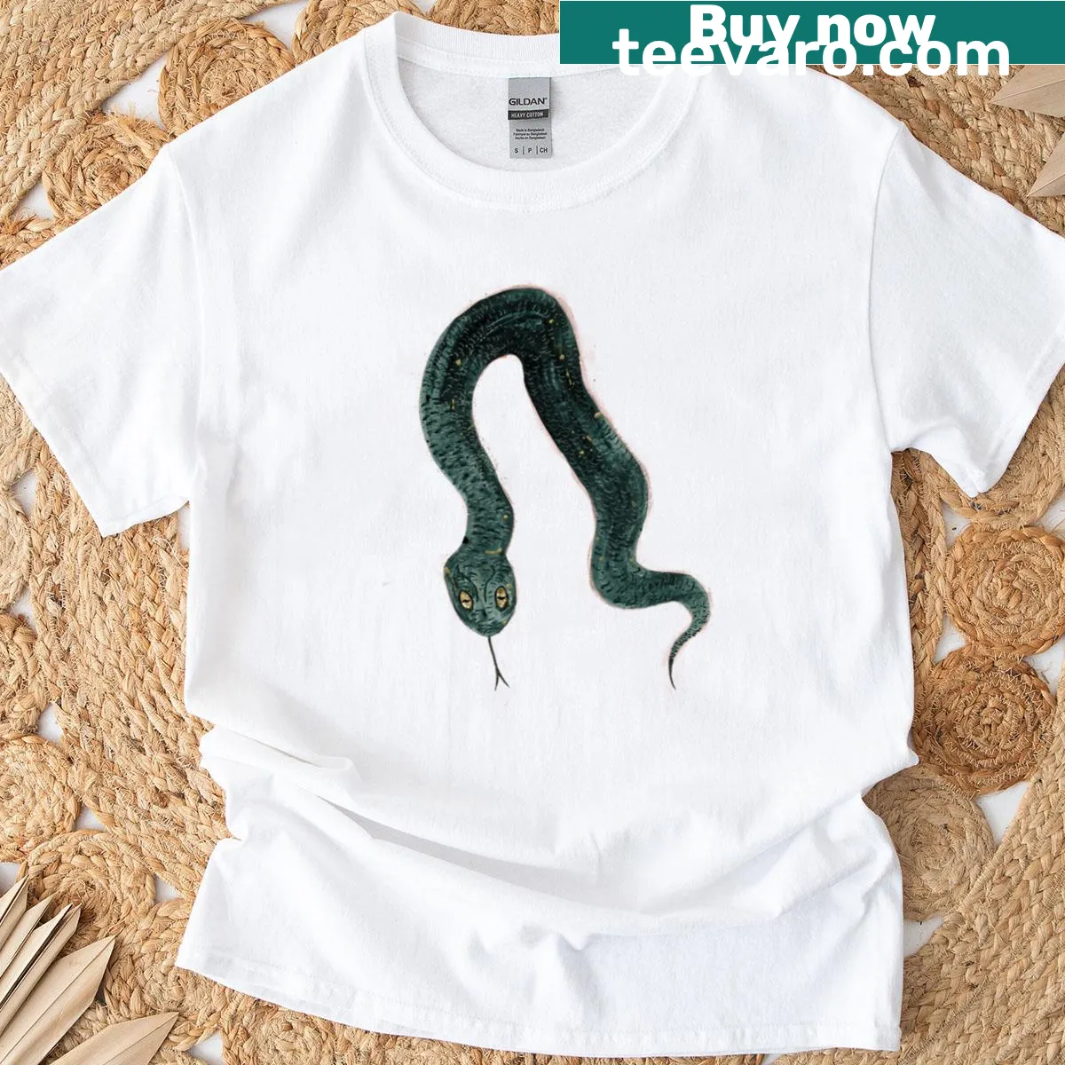Abstract typography design T-shirt featuring the word Snerpentine — on a men's t-shirt
