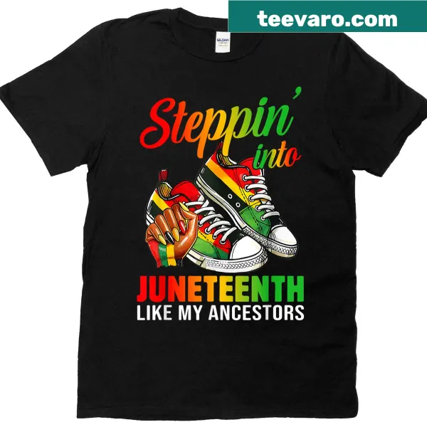 T-shirt with Afro woman graphic celebrating Juneteenth and sneakers