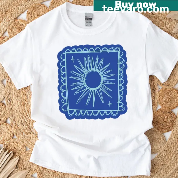 Minimalist T-shirt with a sun stamp graphic