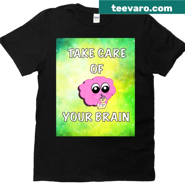 Light green galaxy themed t-shirt with a mental health message