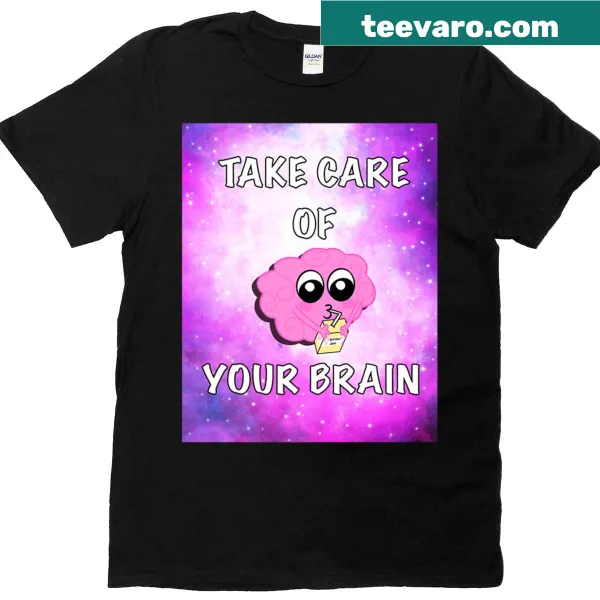 Purple galaxy themed t-shirt with a mental health awareness message