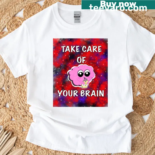T-shirt featuring a galaxy design with a mental health message