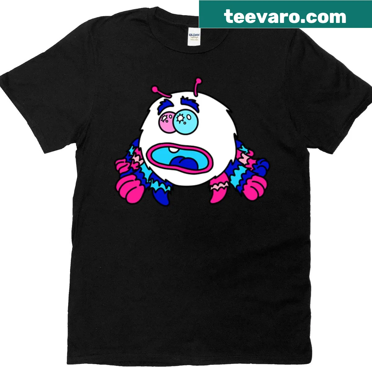 Cute T-shirt featuring a whimsical spider illustration — on a men's t-shirt
