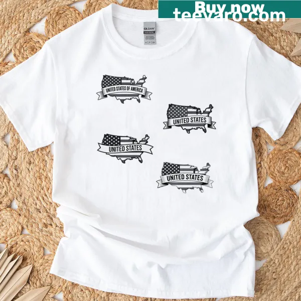Oversized T-shirt featuring a USA map with the flag design