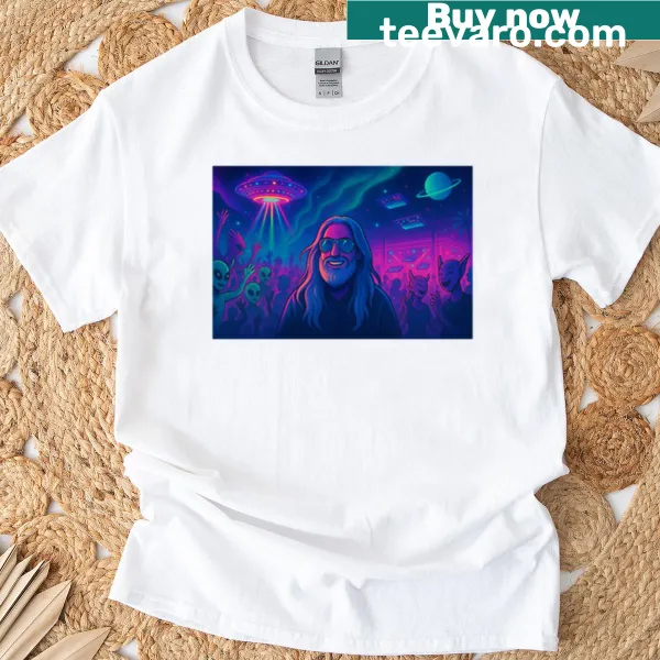 Inspirational future-themed t-shirt with imaginative graphic design