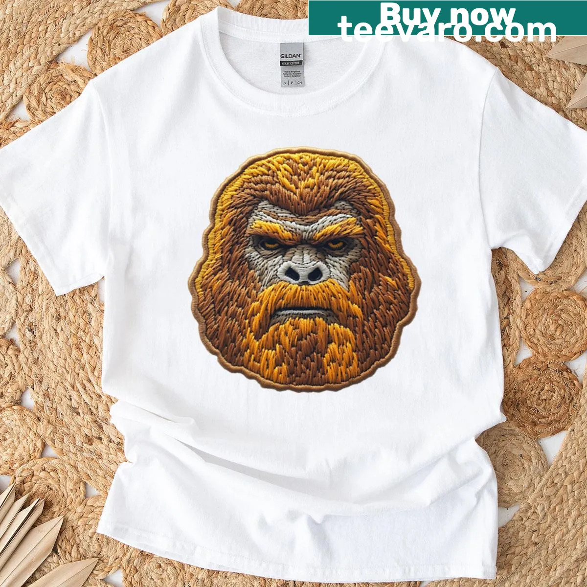 Bold outdoors-themed t-shirt featuring a warden graphic — on a men's t-shirt