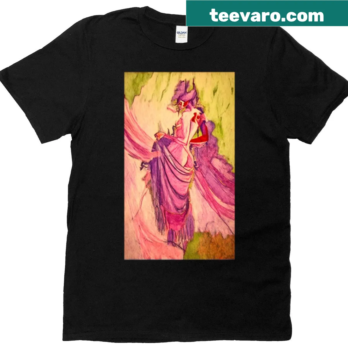 Minimalist t-shirt with a silhouette of a woman — on a men's t-shirt