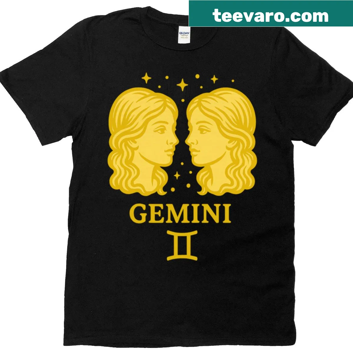 Gemini T-shirt featuring the word 'Gemini' for those born May 21 to June 20. — on a men's t-shirt