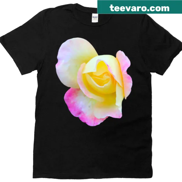 Floral oversized T-shirt featuring a rose bud