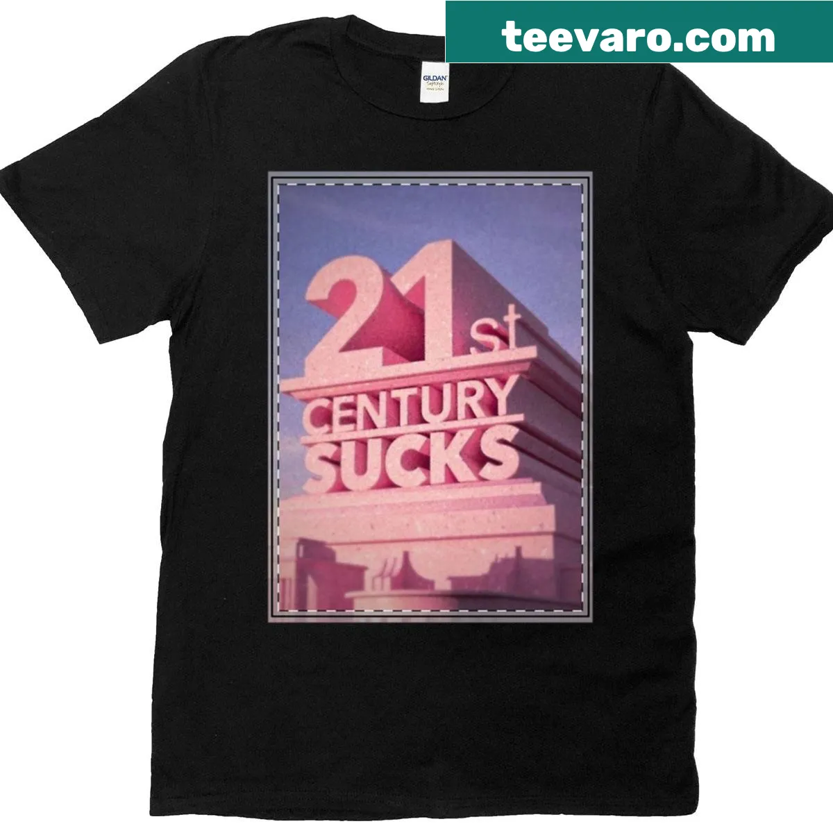 Edgy t-shirt with '21st Century Sucks' slogan — on a men's t-shirt