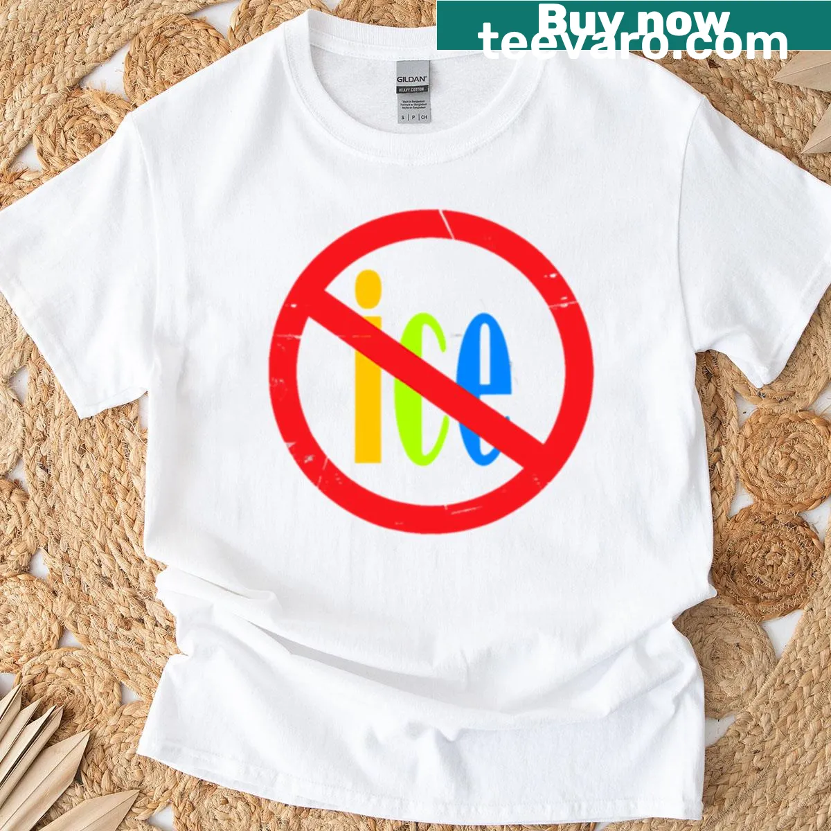 Sarcastic typography t-shirt with the phrase 'Abolish Ice' — on a men's t-shirt