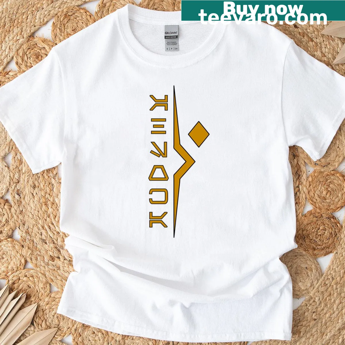 Vertical design of Ahsoka Tano's Fulcrum symbol on T-shirt — on a men's t-shirt