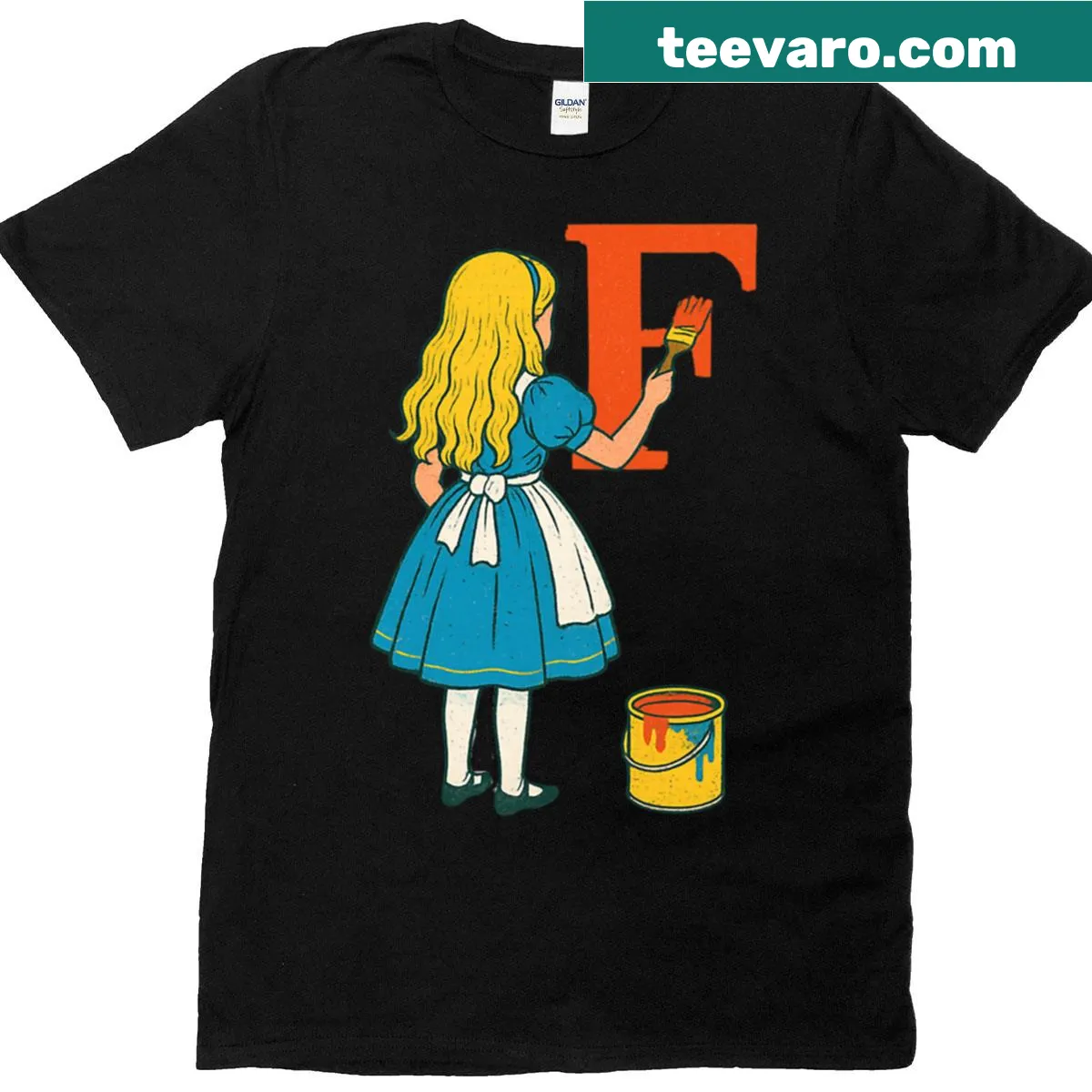 Artistic T-shirt featuring the letter 'F' in a humorous design — on a men's t-shirt