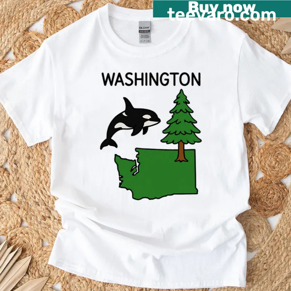 Illustrative T-shirt representing Washington's majestic scenery