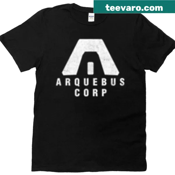 Chest pocket T-shirt with Arquebus Corporation line-art logo