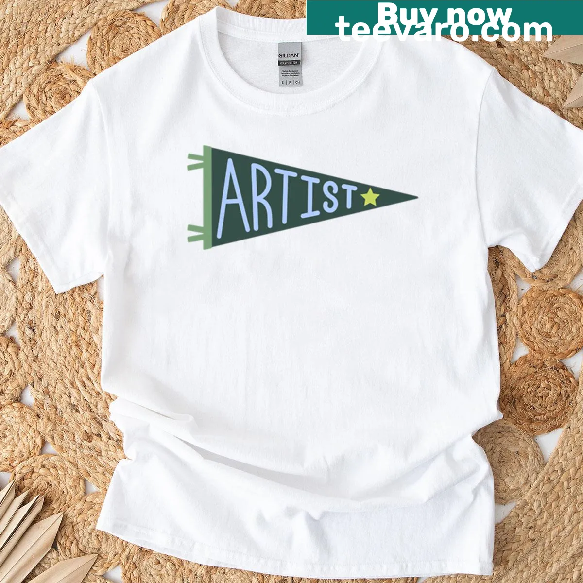 T-shirt with a playful design celebrating artists and creative professions. — on a men's t-shirt