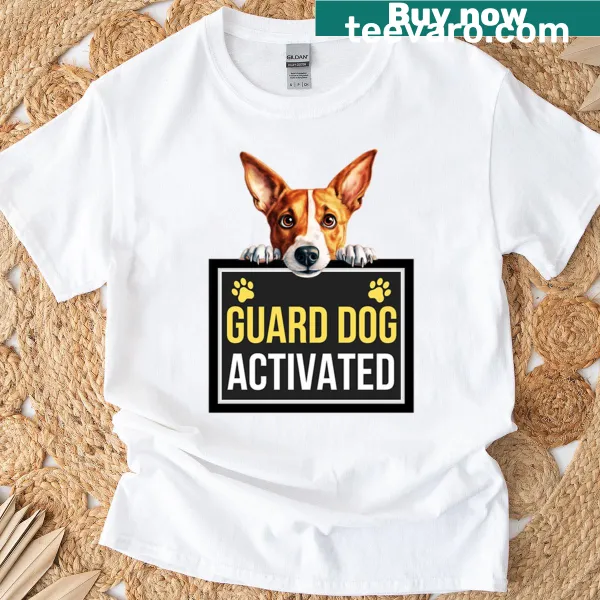 Graphic of a Basenji with 'Guard Dog Activated' text