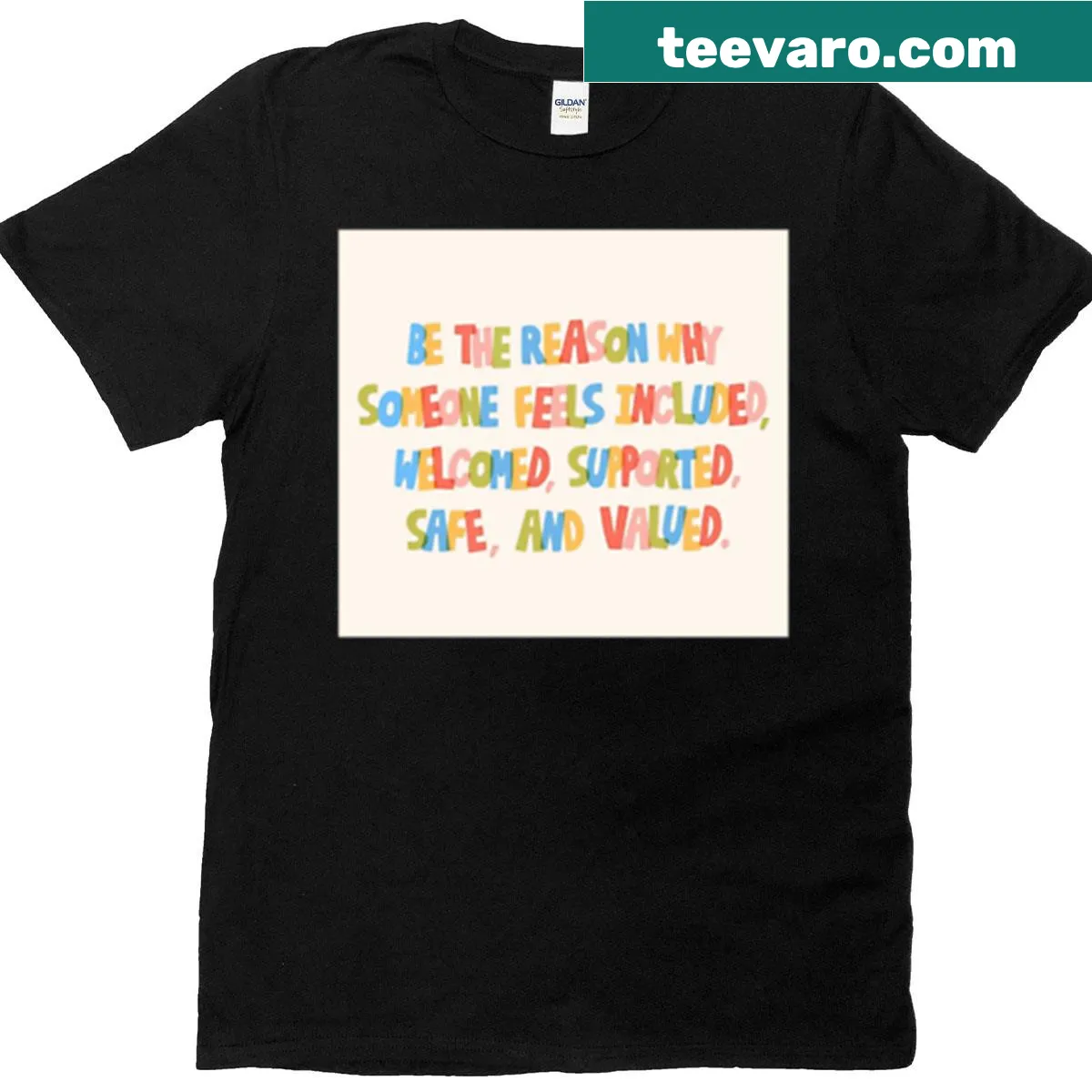 Inspirational text t-shirt with the phrase Be The Reason — on a men's t-shirt