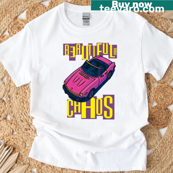 Uplifting text design on Beautiful Chaos T-shirt