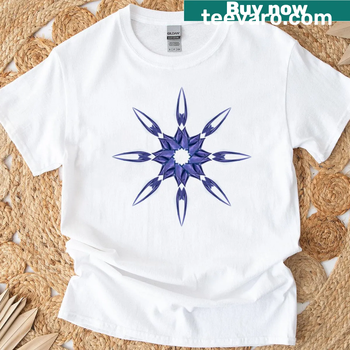 Star graphic design on Blue Star T-shirt — on a men's t-shirt