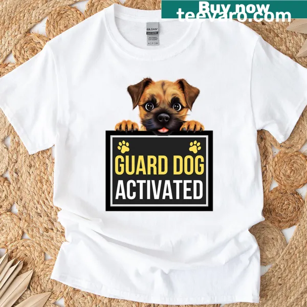 Illustrated Border Terrier with 'Guard Dog Activated' text