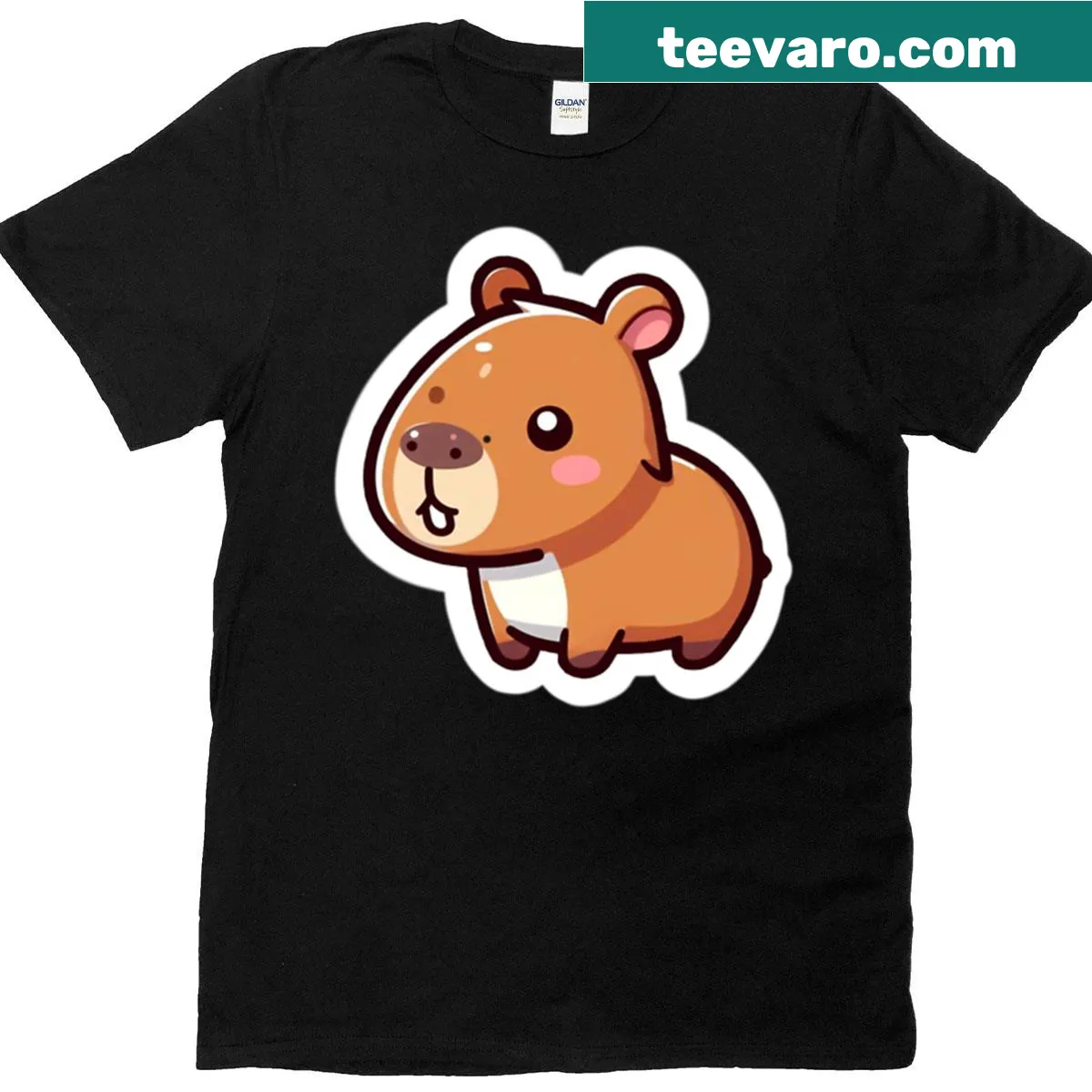 Adorable capybara illustration on Capybara T-shirt — on a men's t-shirt